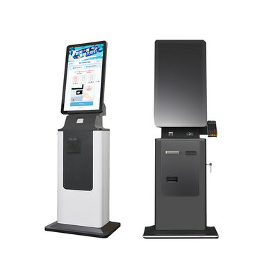 comprar 27 32 Polegadas Autoatendimento Pagamento em Dinheiro Quiosque com Tela Sensível ao Toque SDK Leitor de Código QR/Barras Impressora Caixa de Metal Quiosque de Chão para Hotel Aeroporto online manufacture
