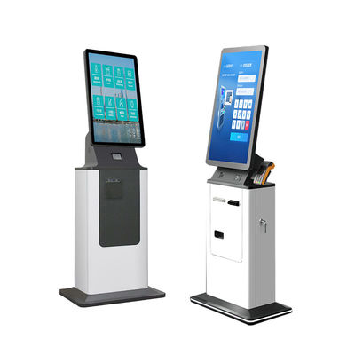 comprar Hotel Modern Smart Self Check-in Kiosk com Dispensador de Cartões Impressora de Bilhetes Scanner de Passaporte Quadro de Pagamento em Dinheiro Terminal online manufacture