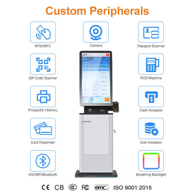 comprar OEM ODM Auto Pay Estação de estacionamento automático Hotel Aeroporto Check in automático Dispensador de cartão Impressora de bilhetes Máquina de quiosque de pagamento online manufacture