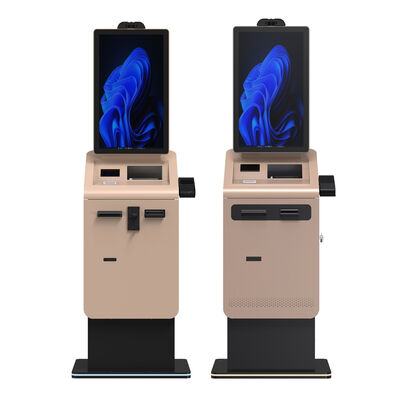 comprar Quiosque de autoatendimento com tela sensível ao toque de 27 32 polegadas, impressora de recibos interna, dispensador de cartões e reciclador de dinheiro/moedas online manufacture