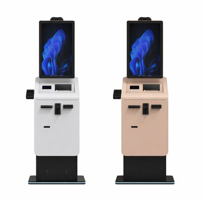 comprar Quiosque de pagamento com leitor de cartão de autoatendimento e tela sensível ao toque Android, terminal de quiosque de pagamento com troca de moeda e impressora A4 online manufacture