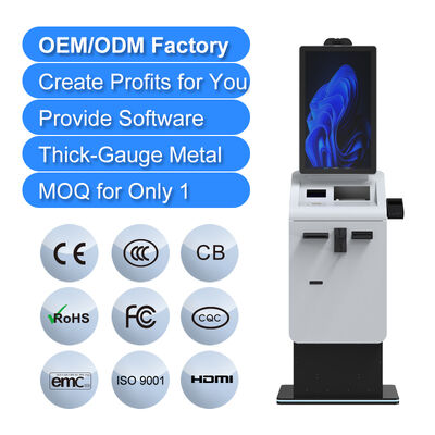 comprar Aeroporto Parking Hotel Capacitive Touch Screen Self Service Pagamento de bilhetes Impressora de dinheiro Reciclador de moedas SDK Reconhecimento facial online manufacture