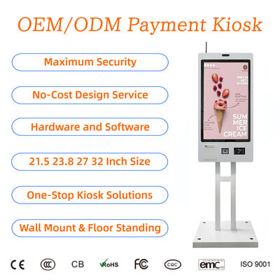 comprar 21.5/27/32 polegadas POS touch screen Self Checkout Machine Terminal de Pagamento Fast Food Self Ordering Kiosk para Restaurante online manufacture