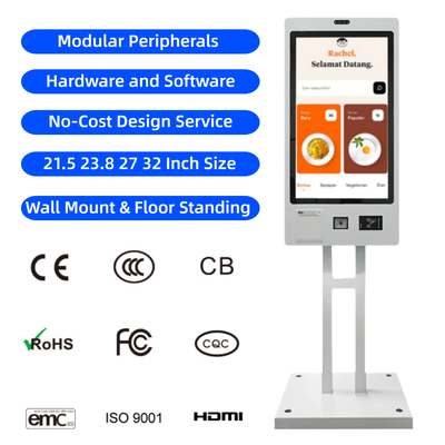 comprar Terminal de quiosque de pagamento de restaurante com montagem em parede OEM ODM Tela de toque capacitiva Impressora de recibos de autoatendimento Quiosque de pedidos online manufacture