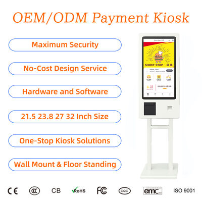comprar 21.5 23.8 27 32 Polegadas Quiosque de Autoatendimento com Montagem na Parede para Pedidos de Comida e Pagamento SDK POS/Código QR Pedido Quiosque de Pagamento Sem Dinheiro online manufacture