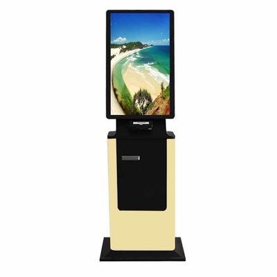 Máquina de quiosque de autopagamento LCD LED com suporte para impressora A4 para restaurante