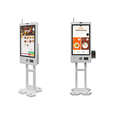 Self-Service Ordering Payment Kiosk 27 32 polegadas capacitivo touch screen Impressora de recibos POS montada na parede com suporte a SDK Multi-OS