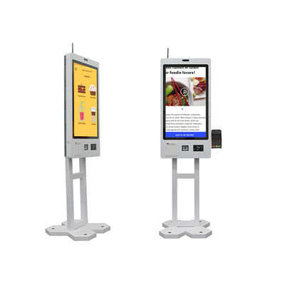 Quiosque de auto-encomenda Máquina de quiosque de tela sensível ao toque com impressora A4 em restaurante Quiosque de terminal de pagamento de cartão de crédito