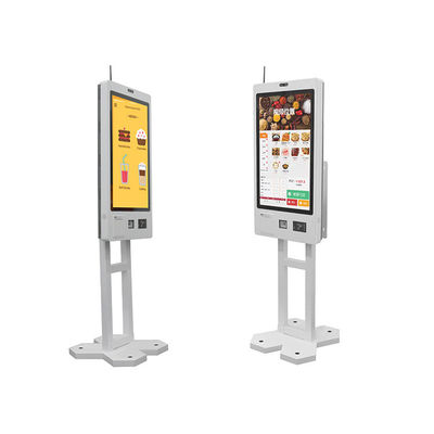 Quiosque de auto-pagamento branco de 32 polegadas para restaurante / fast food