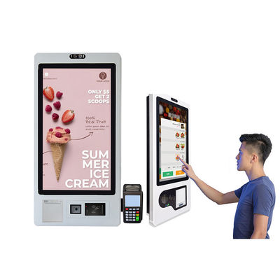 ordem do serviço do auto de Smart do quiosque do tela táctil do pagamento do supermercado do restaurante 27Inch