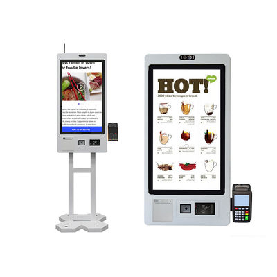 Quiosque de publicidade LCD com tela multitoque e impressora