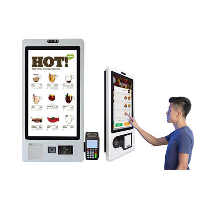 Quiosque de monitor de tela sensível ao toque de autoatendimento para restaurante Quiosque de pagamento em dinheiro com leitor de cartão