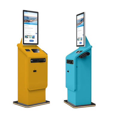 Quiosque de autoatendimento touch screen interativo Dispensador de moeda caixa Leitor de cartão de crédito reciclagem de dinheiro terminal de quiosque de autoatendimento