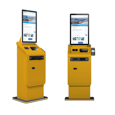 Máquina de pagamento de quiosque de auto-pagamento Dispensador de cartões Caixa registradora de digitalização de câmbio de moeda Máquina de pagamento de quiosque com leitor de passaportes