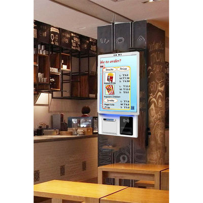 Montado na parede KFC Quiosque de pagamento de autoatendimento capacitivo touch screen de 10 pontos incluído
