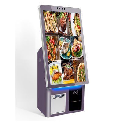 Quiosque de auto-pagamento de tela LCD avançada com impressora térmica e leitor de cartões RFID para restaurantes e varejo