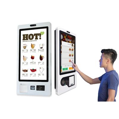 Quiosque de autoatendimento de 10 pontos com toque capacitivo para impressão de bilhetes e código QR opcional