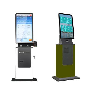Logotipo personalizado Check In Kiosk Metal Case Painel de vidro endurecido Cartão de leitura elétrico