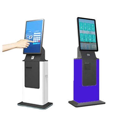 Instalação vertical Check In Kiosk com logotipo personalizado e tela sensível ao toque capacitiva