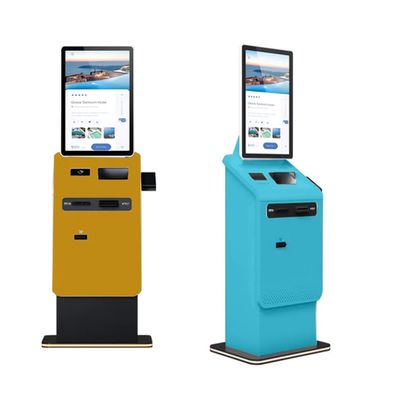 Self-Service Hotel Check In Kiosk com 27 polegadas touch screen e função de depósito em dinheiro
