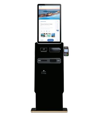 Restaurante de cores personalizado, quiosque de autoatendimento com impressão de bilhetes e funções de câmera
