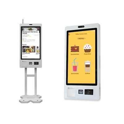 Quiosque de auto-encomenda de restaurante com impressora de bilhetes e leitor de RFID