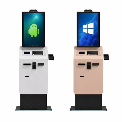 Self Service Payment Kiosk Machine Touch Screen Printing QR Scanner Card Reader Cash Coin Recycler Kiosk Terminal